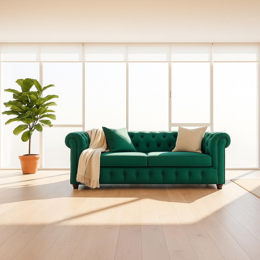 Sofá Chesterfield Moderno y clásico en Felpa