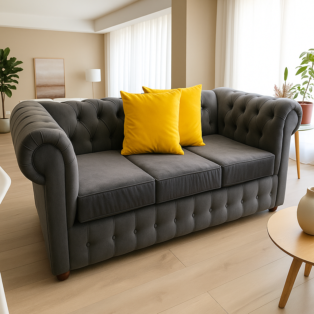 Sofá Chesterfield Moderno y clásico en Felpa