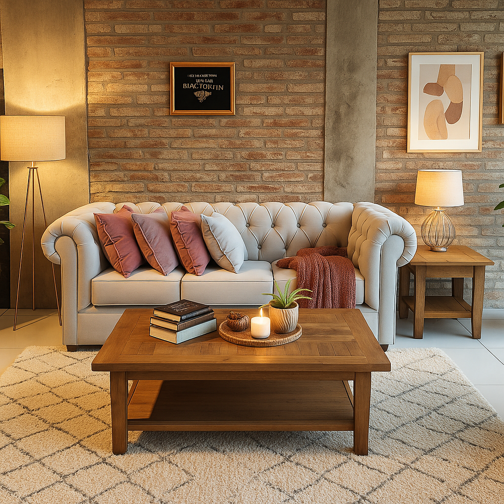 Sofá Chesterfield Moderno y clásico en Felpa