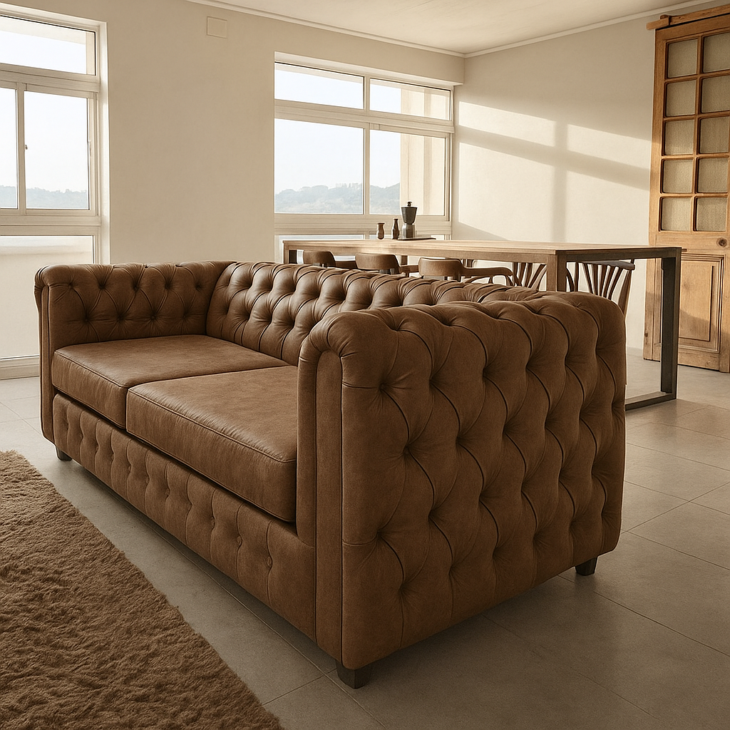 Sofá Chesterfield Ecocuero Moderno y Clasico