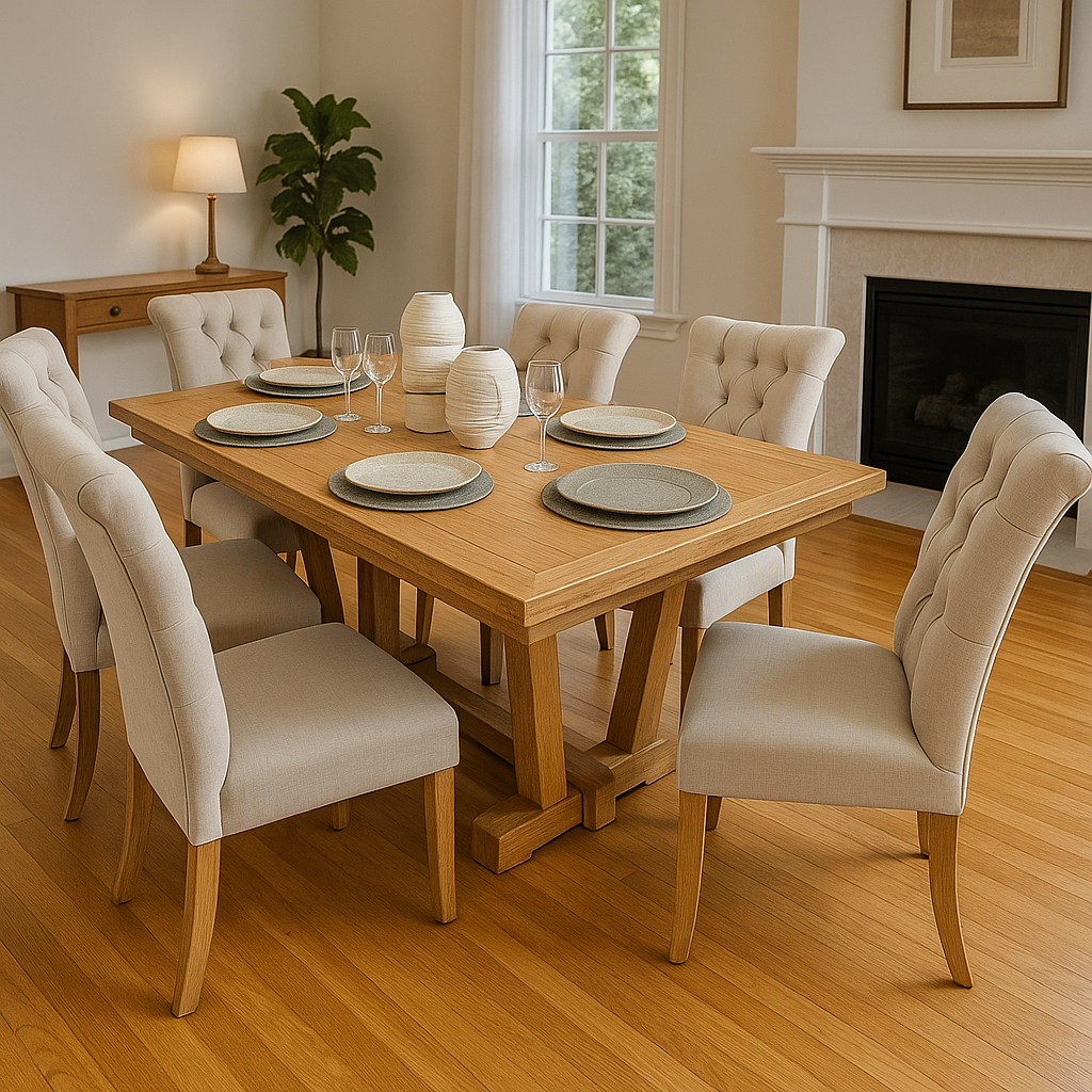 Comedor Mediterráneo de Madera Sólida