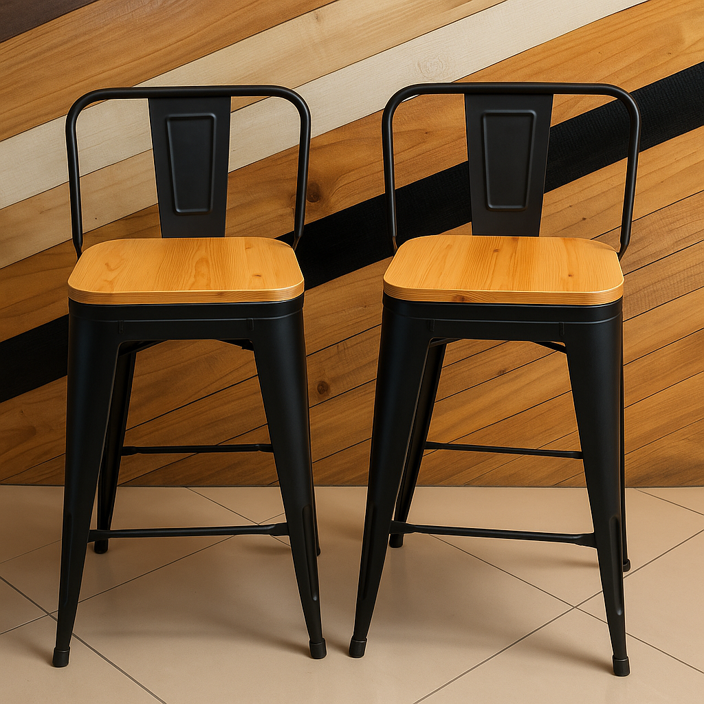 Par de Taburetes Industriales