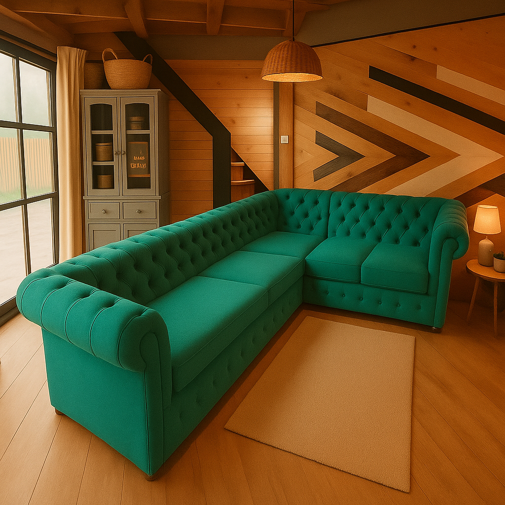 Sofá Seccional en L Chester Felpa – 2,00 x 2,40 m