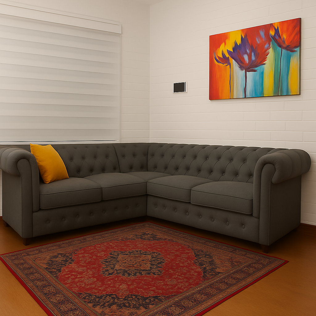 Sofá Seccional en L Chester Felpa – 2,00 x 2,40 m