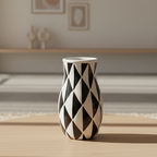 Jarrón de Cerámica con Diseño de Rombos