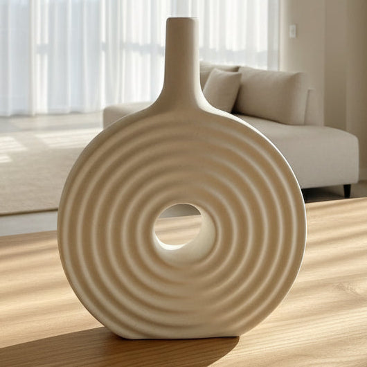 Florero Diseño Redondo Blanco