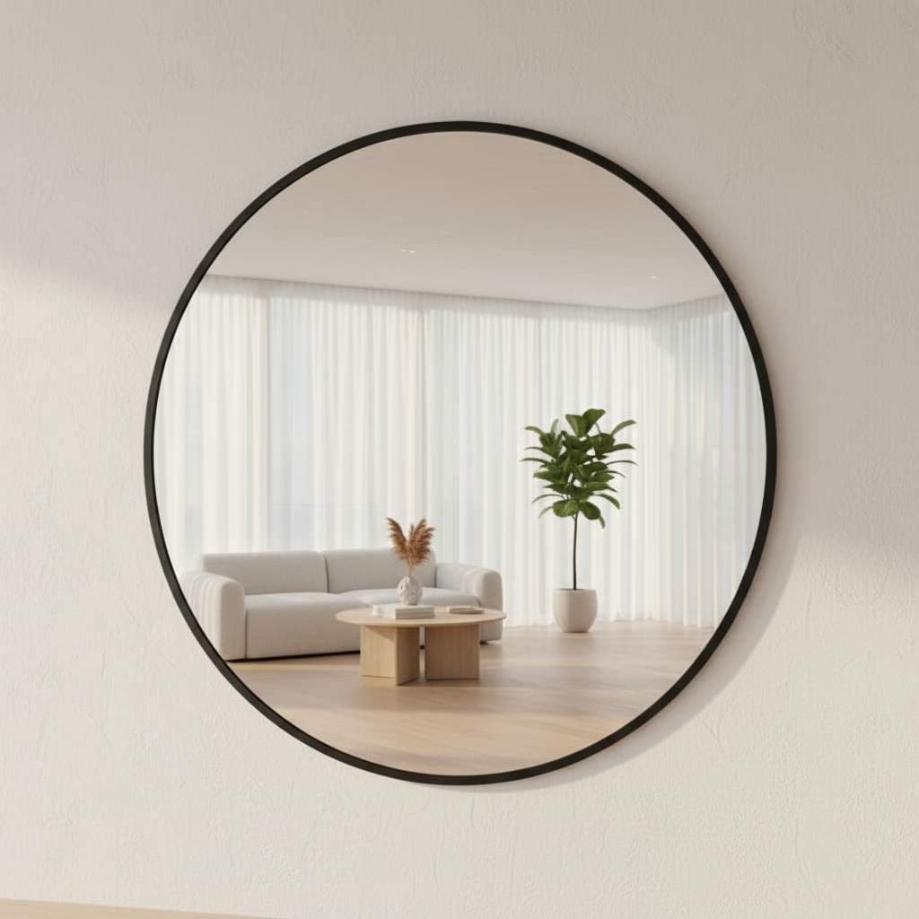 Espejo Redondo Colgante - 80 cm