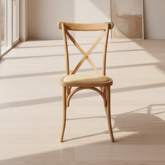 Sillas Crossback con Asiento de Ratán – Pack 6 unidades