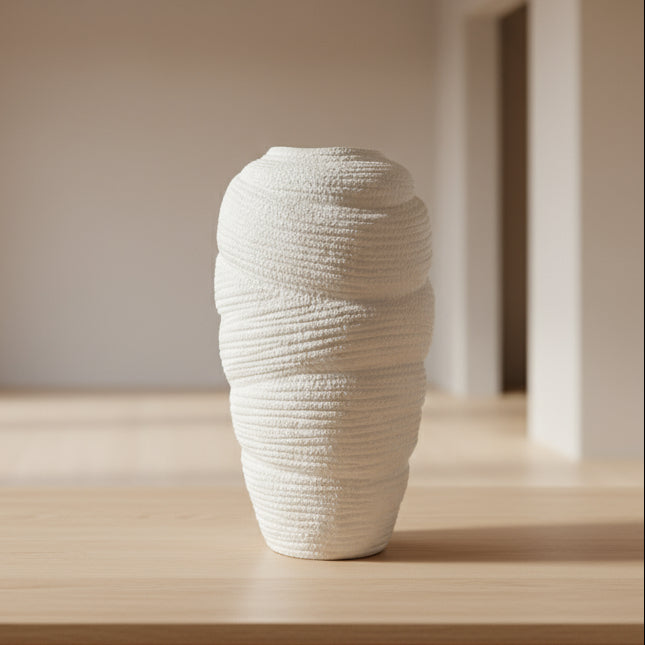 Florero Rústico Blanco