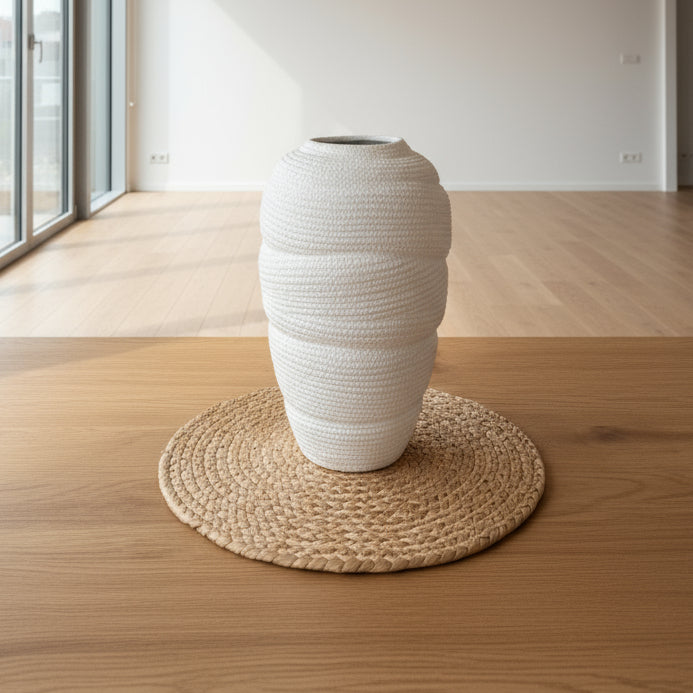 Florero Rústico Blanco