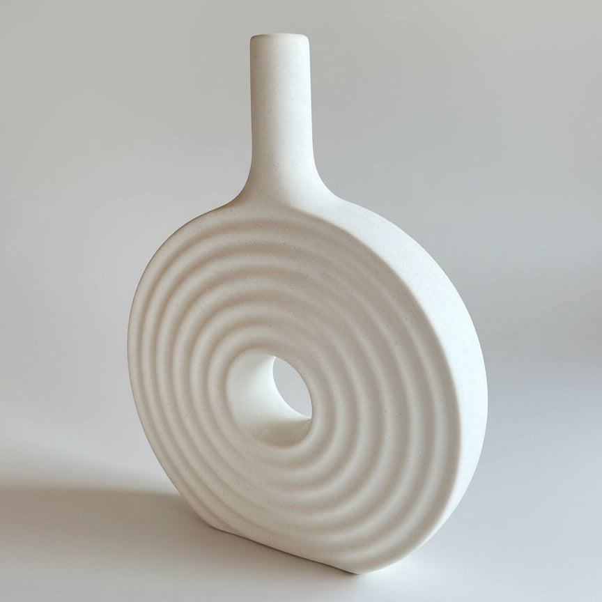 Florero Diseño Redondo Blanco