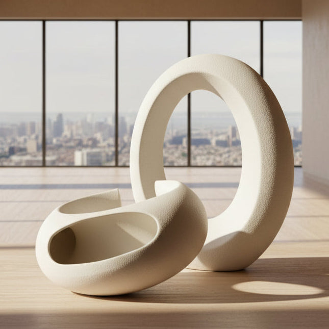 Jarrón Circular Moderno — Set de 2 Piezas