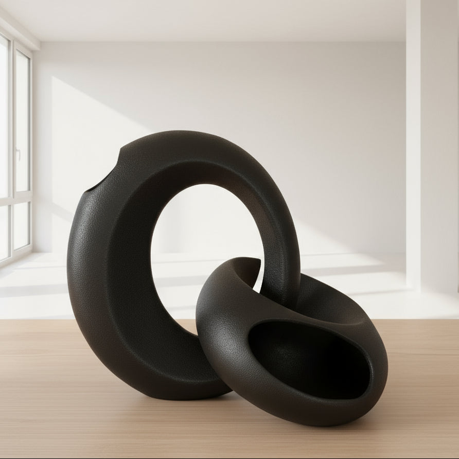 Jarrón Circular Moderno — Set de 2 Piezas