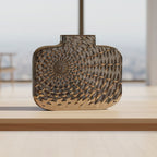 Florero Cerámico Cuadrado Plateado