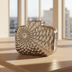 Florero Cerámico Cuadrado Plateado