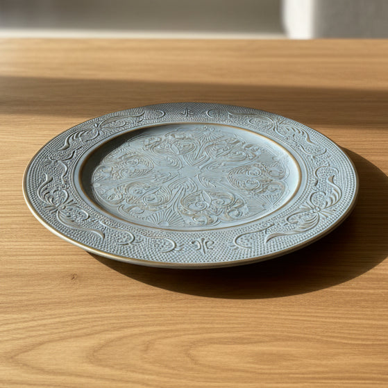 Plato Decorativo Vintage Celeste — Plástico