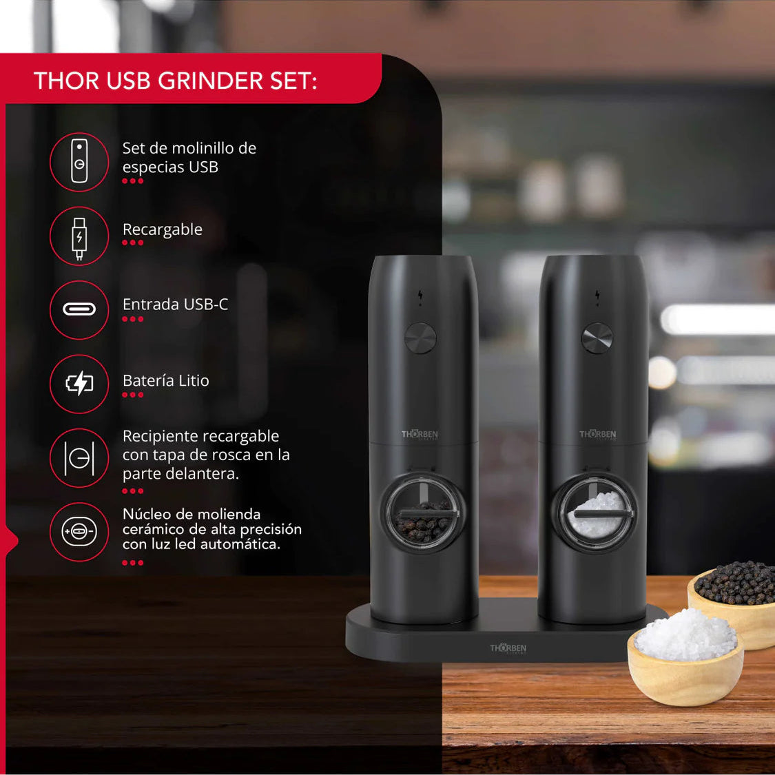 Moledora de Especias Thor Grinder Set