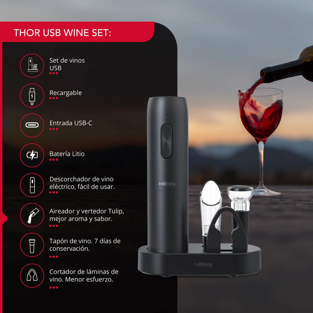 Set de Vino Thorben: La Trilogía Esencial para el Vino